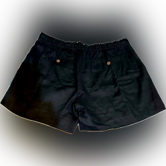 TOMMY BAHAMA WOMENS LINEN BLACK DRAWSTRING BUTTON ZIP POCKETS TWO PALM SHORTS L - Picture 1 of 8